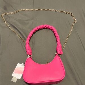 Pink Braided Handle Women's Bag